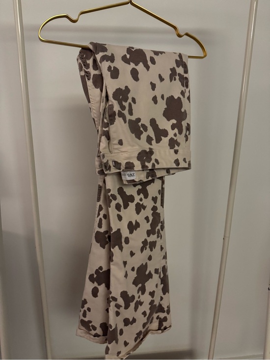 Zara Pants - Zara Cow Print Bootcut Jeans in Beige and Brown